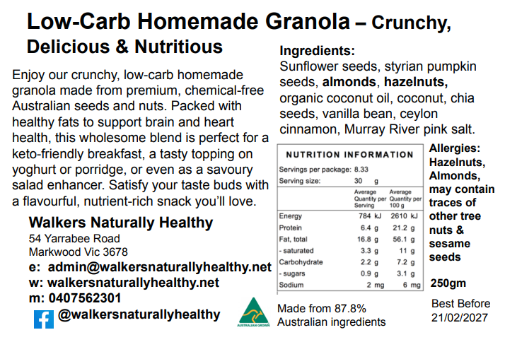 Low-Carb Granola - no added sugar